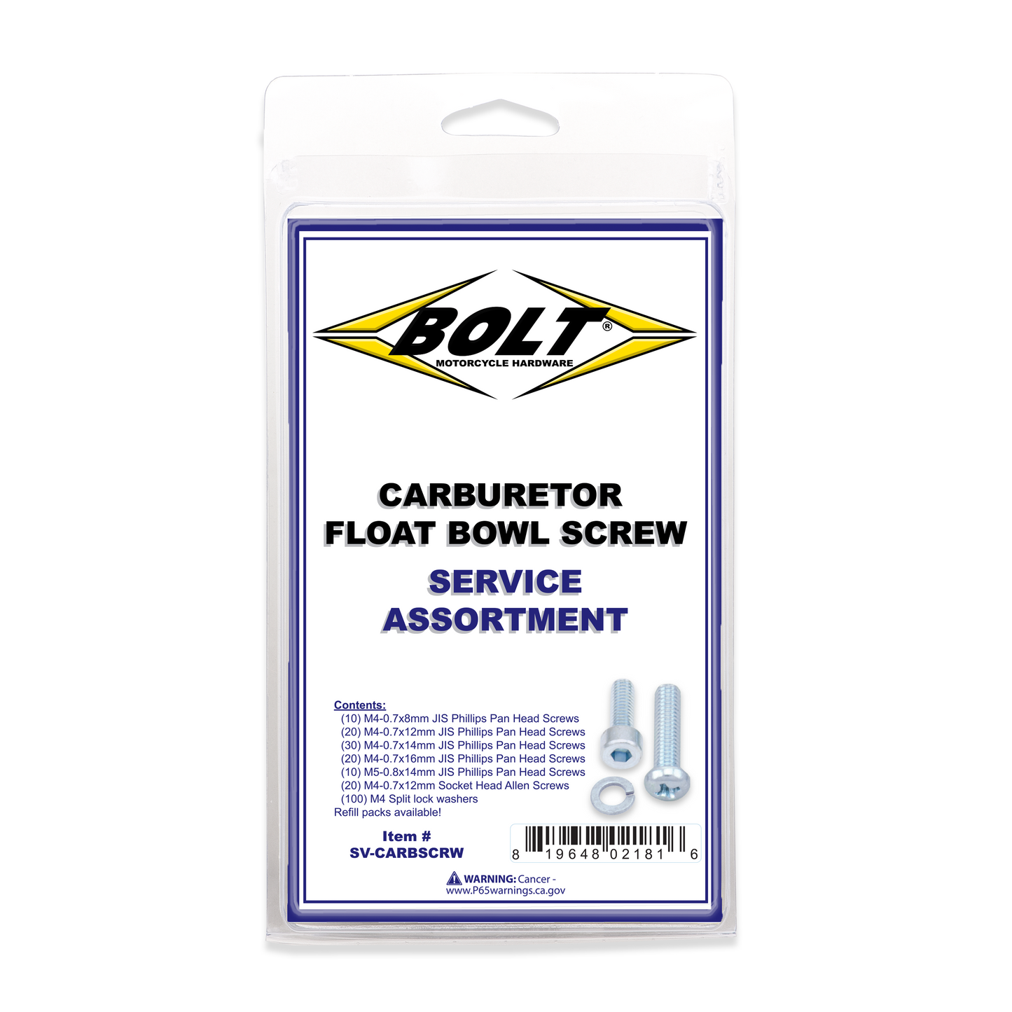 Bolt Carburetor Float Bowl Screw 210/PK