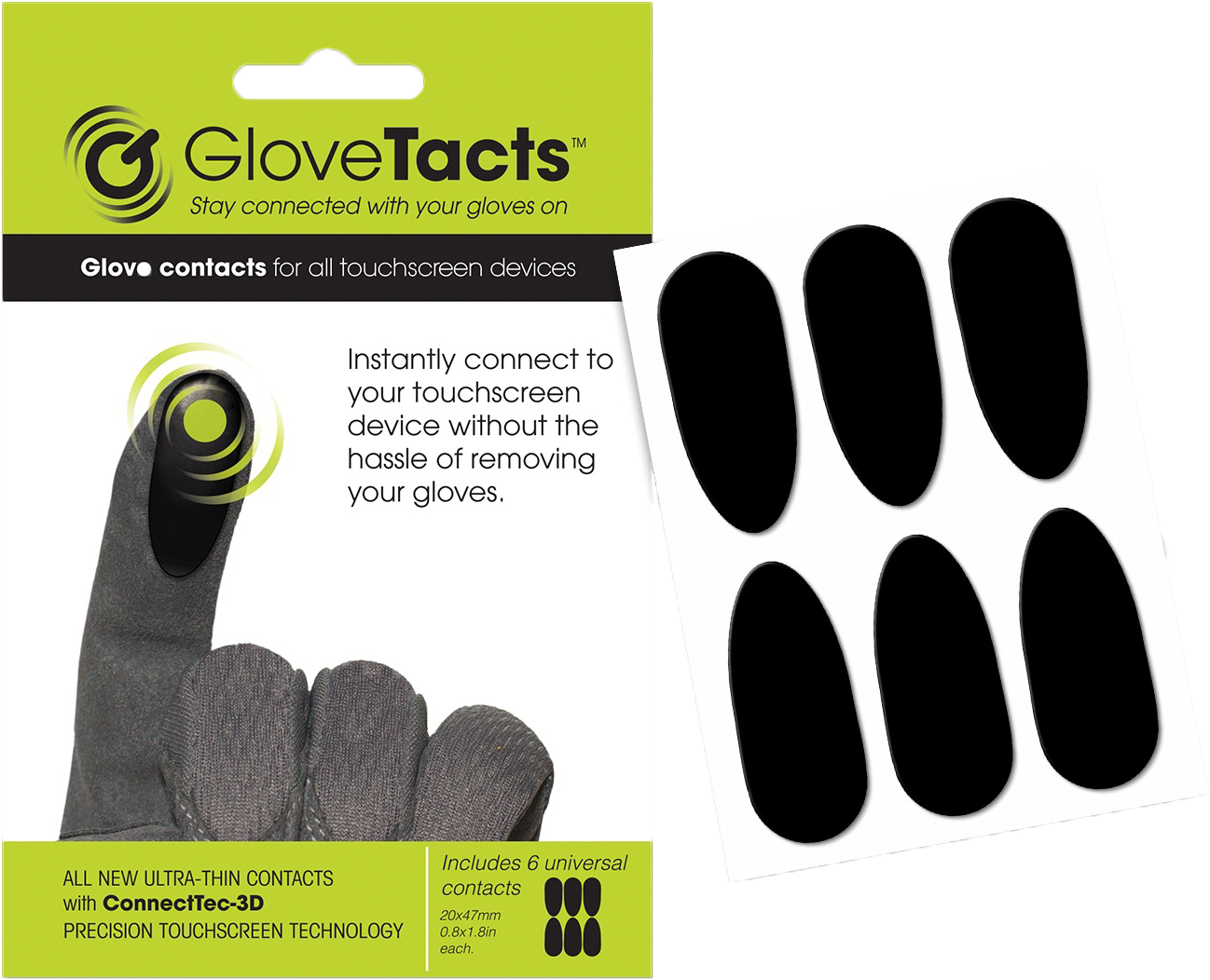 Glovetacts Touchscreen Stickers For Gloves 10/PK
