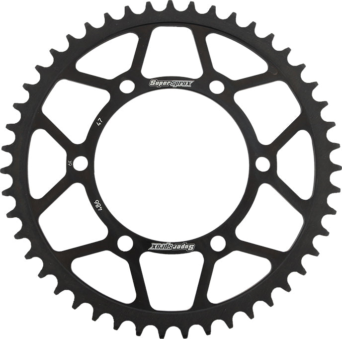 Supersprox Rear Sprocket Steel 47T-520 Blk Hon/Kaw/Yam