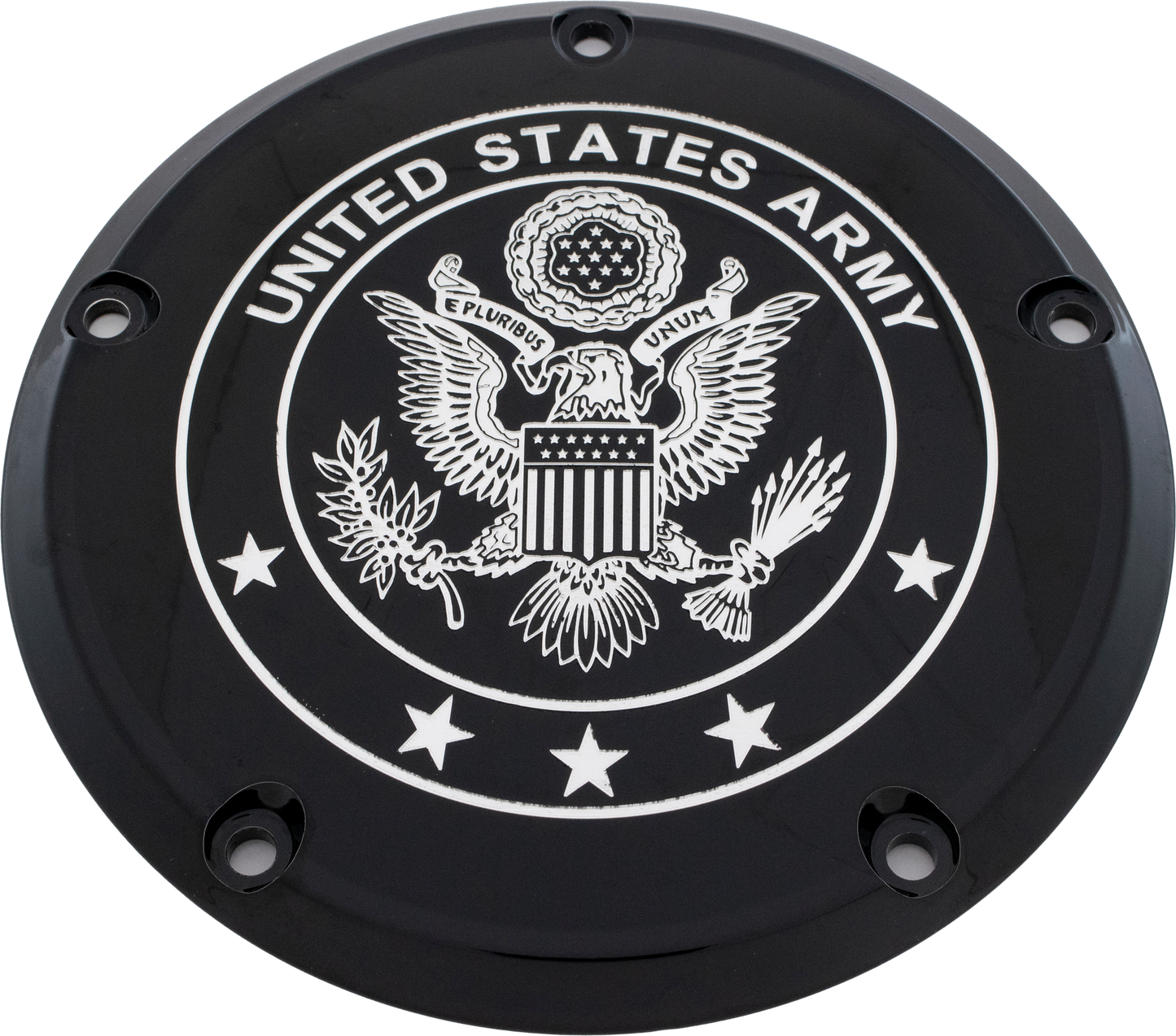 Custom Engraving 6 M8 Softail Derby Cover Army Black