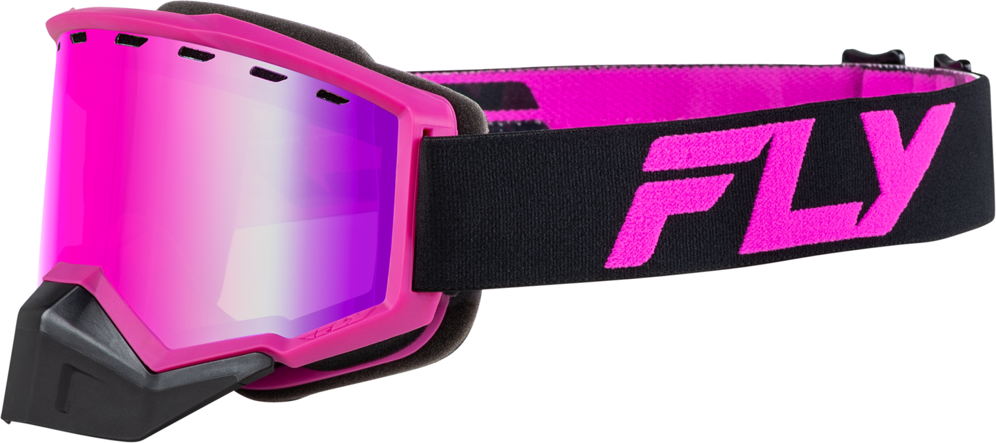 Fly Racing Focus Snow Goggle Black/Pink W/ Pink Mirror/Rose Lens