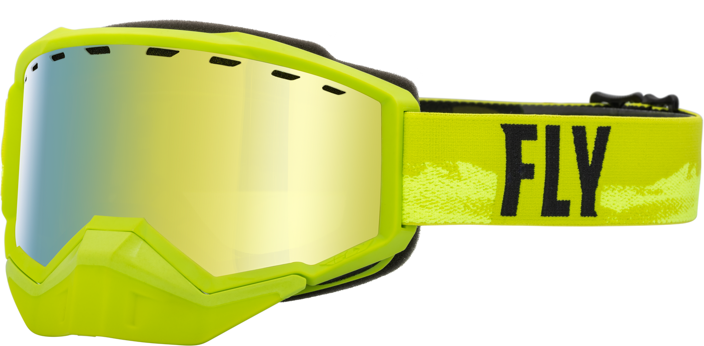 Fly Racing Focus Snow Goggle Green/Black W/ Gold Mirror/Yellow Lens