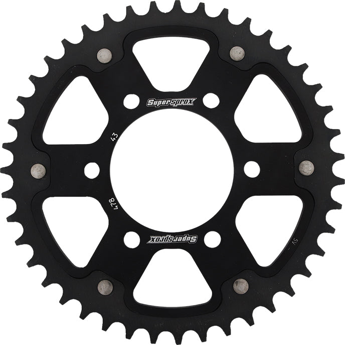 Supersprox Rear Stealth Sprocket Alu/Stl 43T-520 Blk Kaw