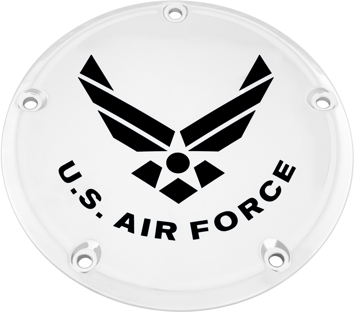 Custom Engraving 6 M8 Softail Derby Cover Air Force Chrome