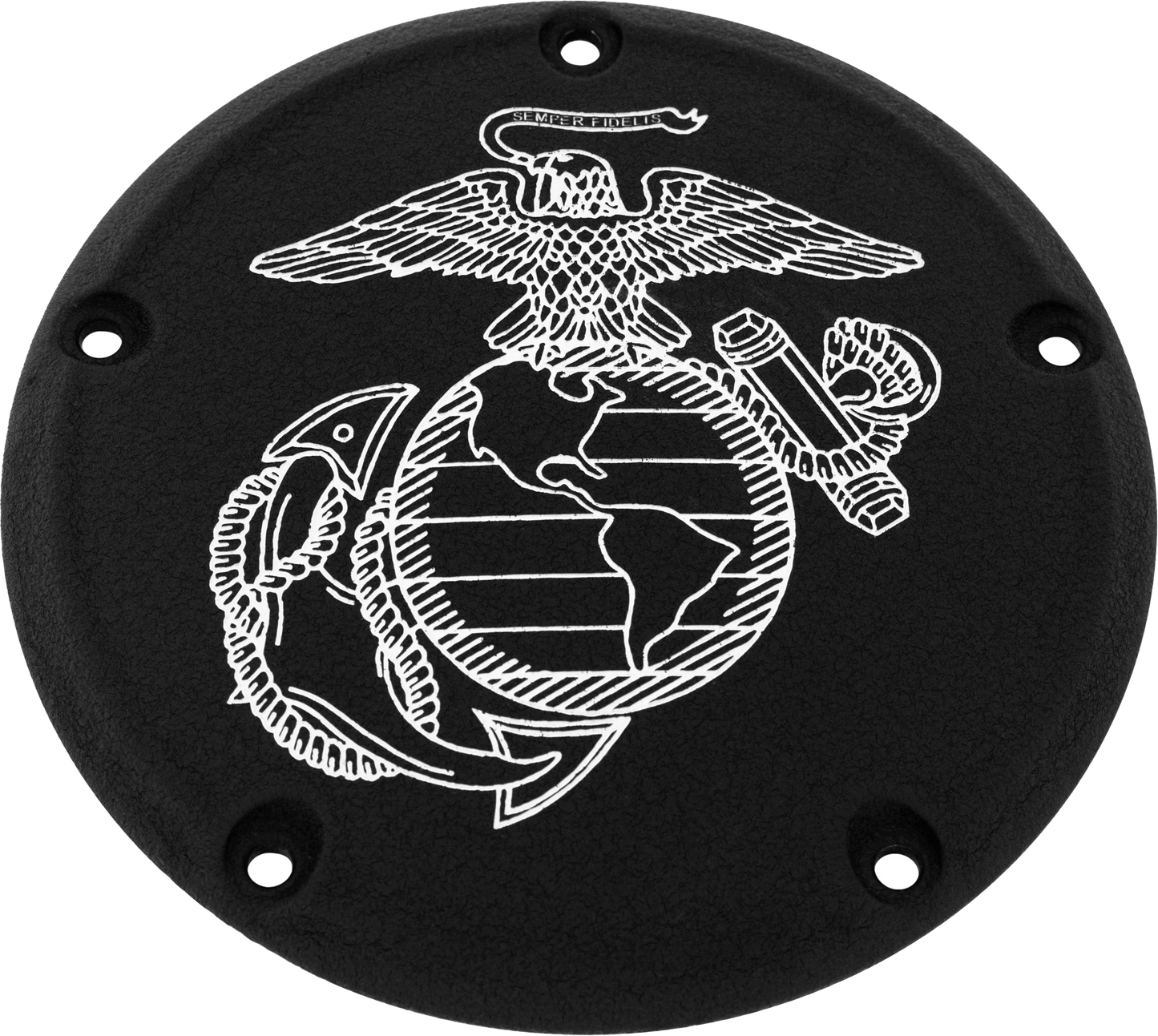 Custom Engraving 6 M8 Softail Derby Cover Marine Ega Black