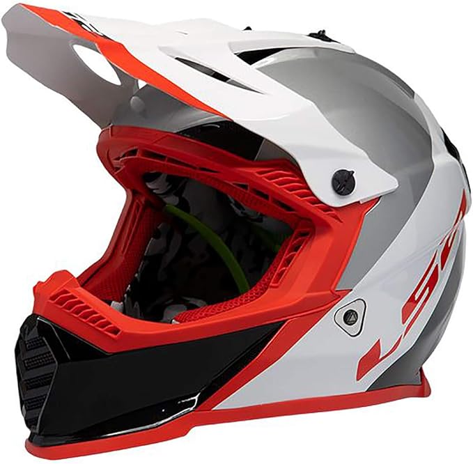 LS2 Gate Launch Youth Helmet Small White Red Black OffRoad MX ATV Moto LARGE