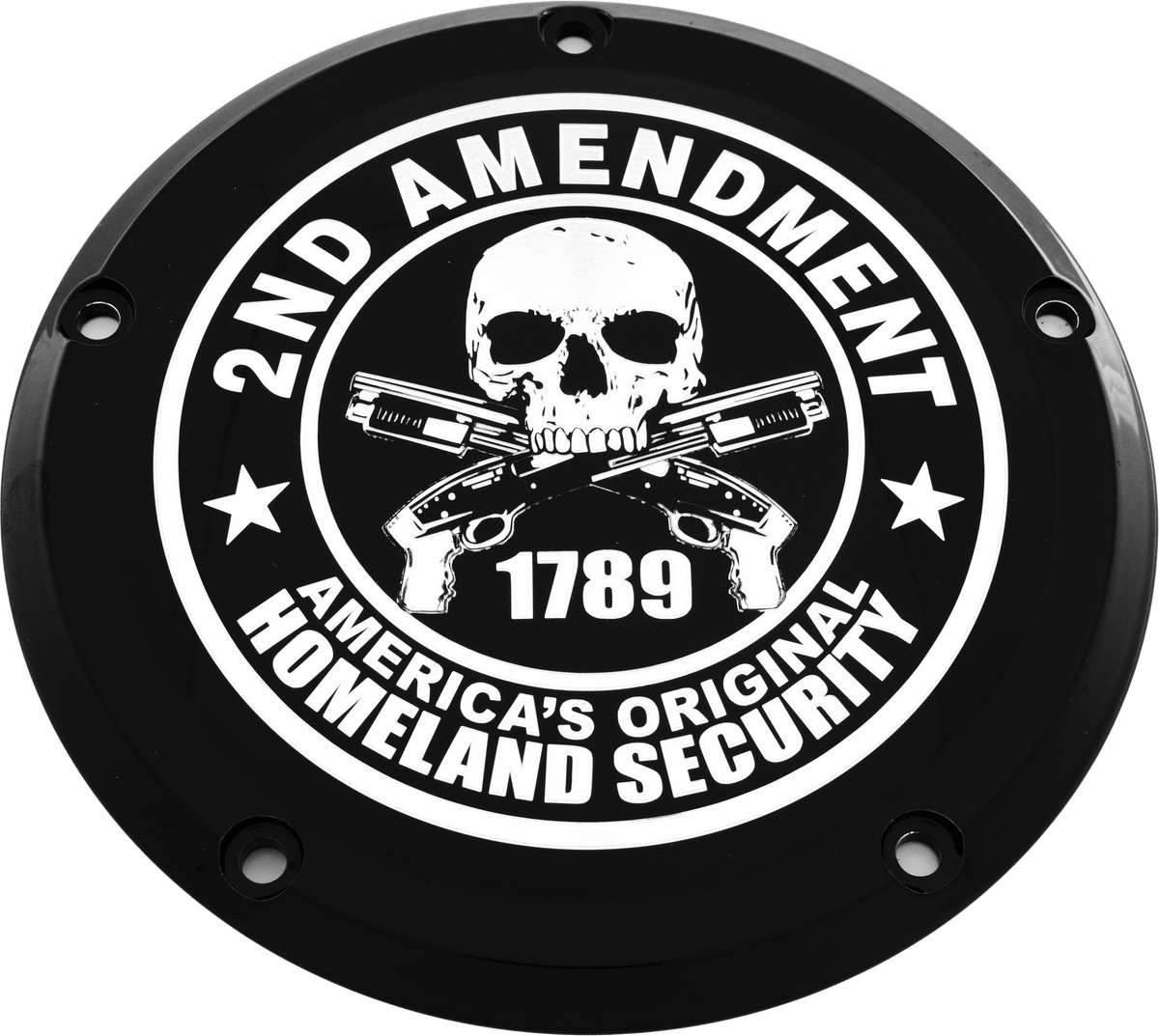 Custom Engraving 6 M8 Softail Derby Cover 2A Black