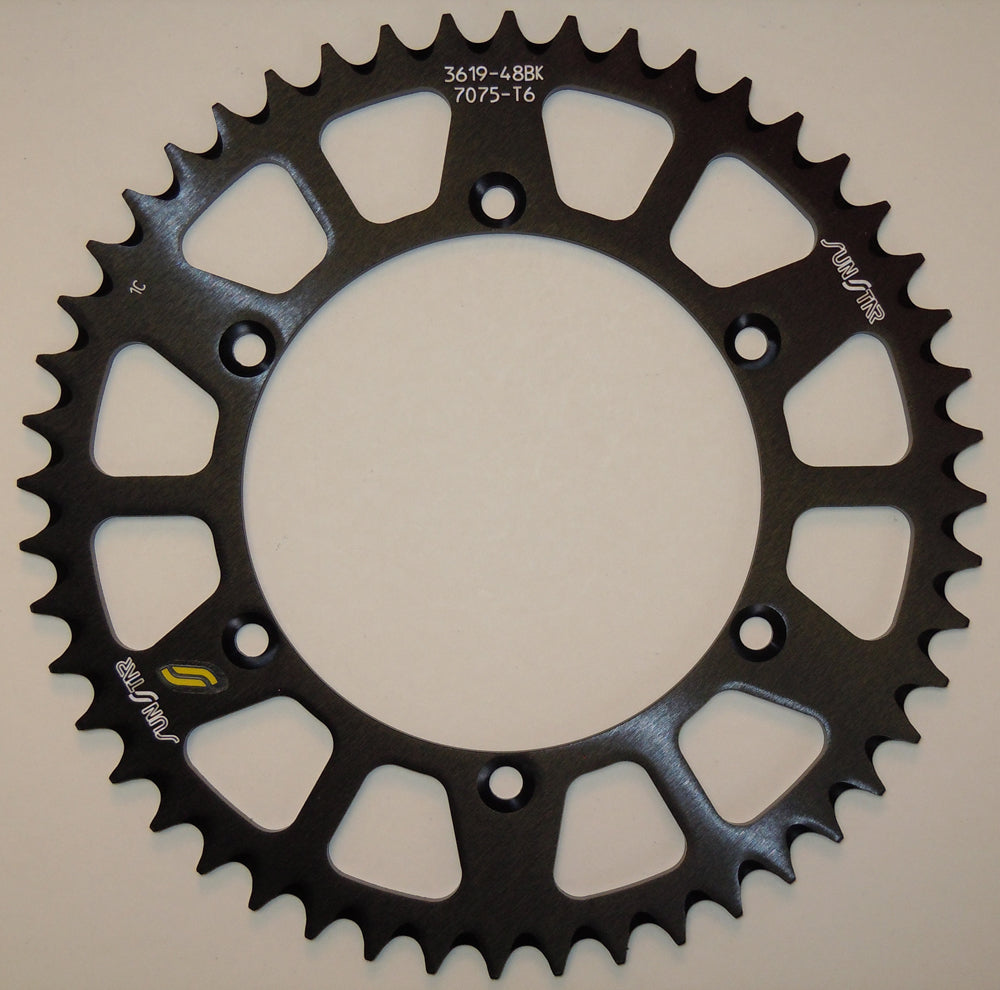 Sunstar Rear Sprocket Aluminum 52T-520 Blk Kaw/Suz