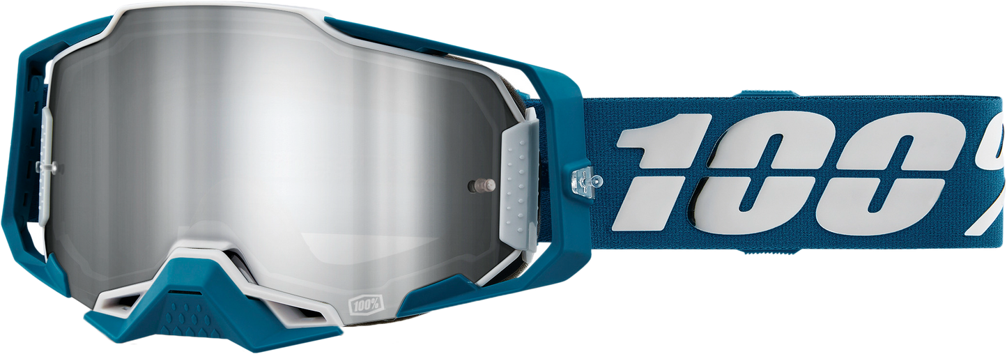 100-Percent Armega Goggle Albar Mirror Silver Flash Lens