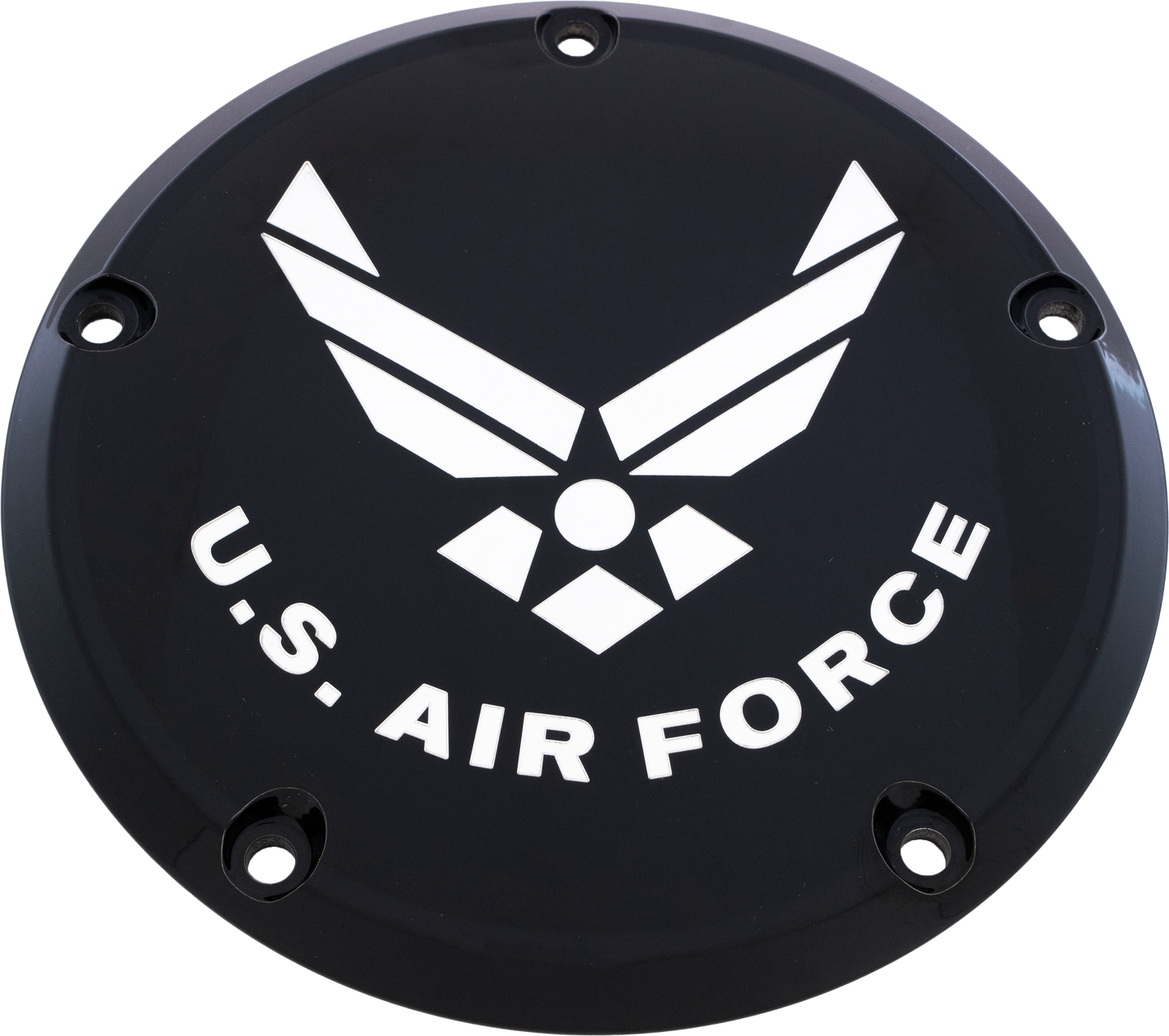 Custom Engraving 7 M8 Flt/Flh Derby Cover Air Force Black