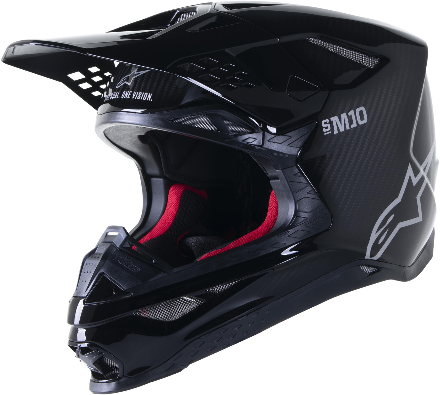 Alpinestars Supertech S-M10 Solid Helmet Black Glossy/Carbon Md