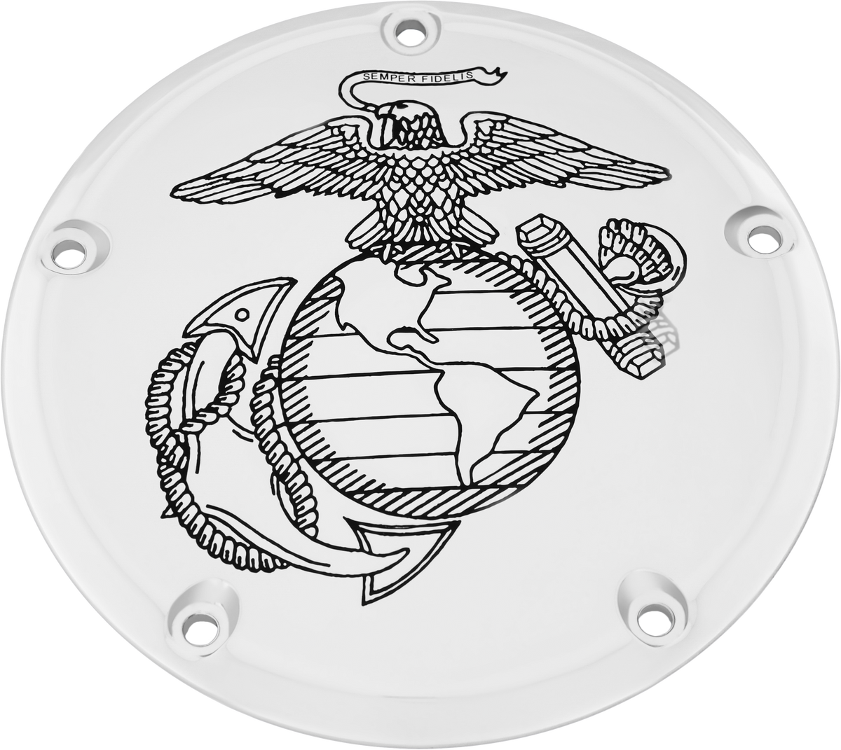 Custom Engraving 7 Tc Derby Cover Marine Ega Chrome