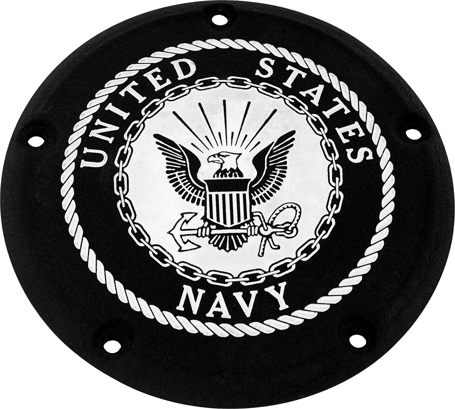 Custom Engraving 6 M8 Softail Derby Cover Navy Black