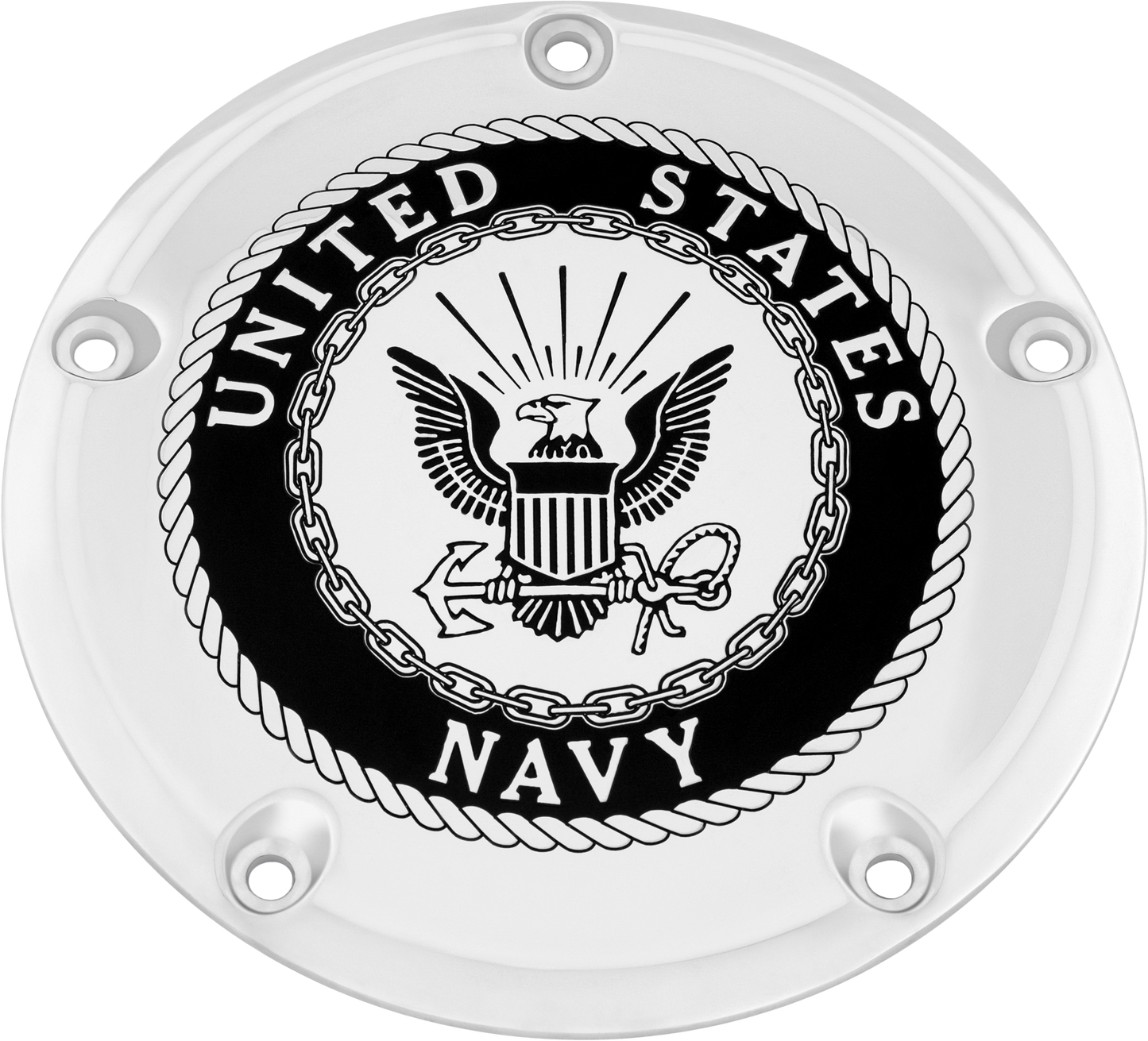 Custom Engraving 6 M8 Softail Derby Cover Navy Chrome
