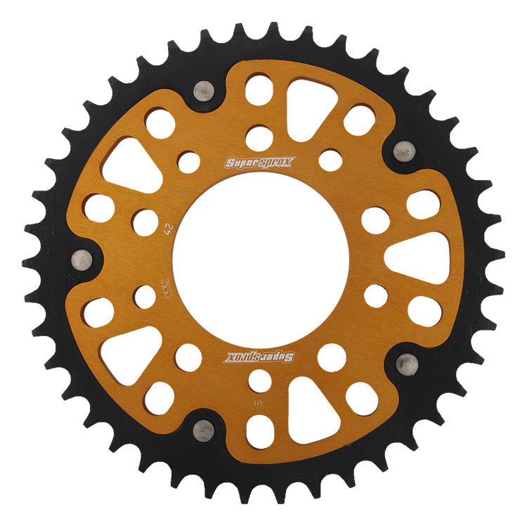 Supersprox Rear Stealth Sprocket Alu/Stl 42T-525 Gld Hon/Tri