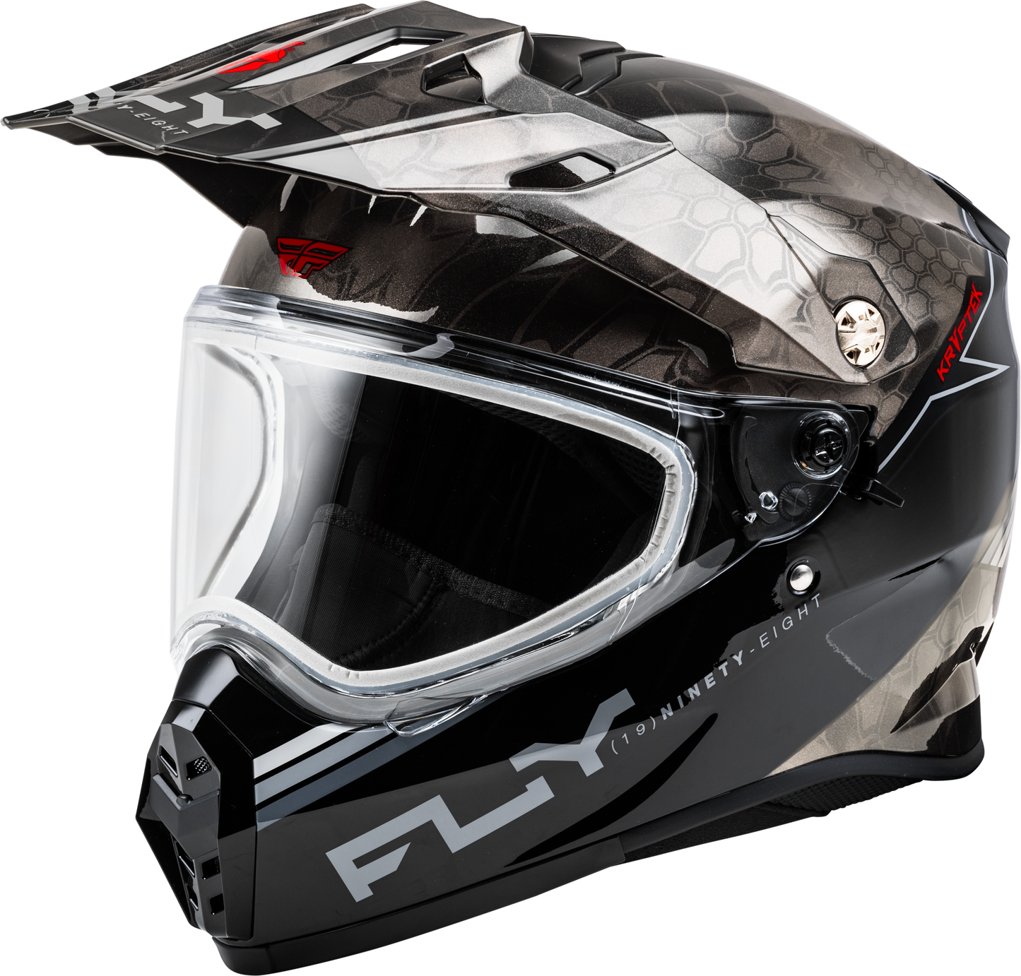 Fly Racing Trekker Cw Conceal Helmet Dual Shld Black/Grey/White 2X