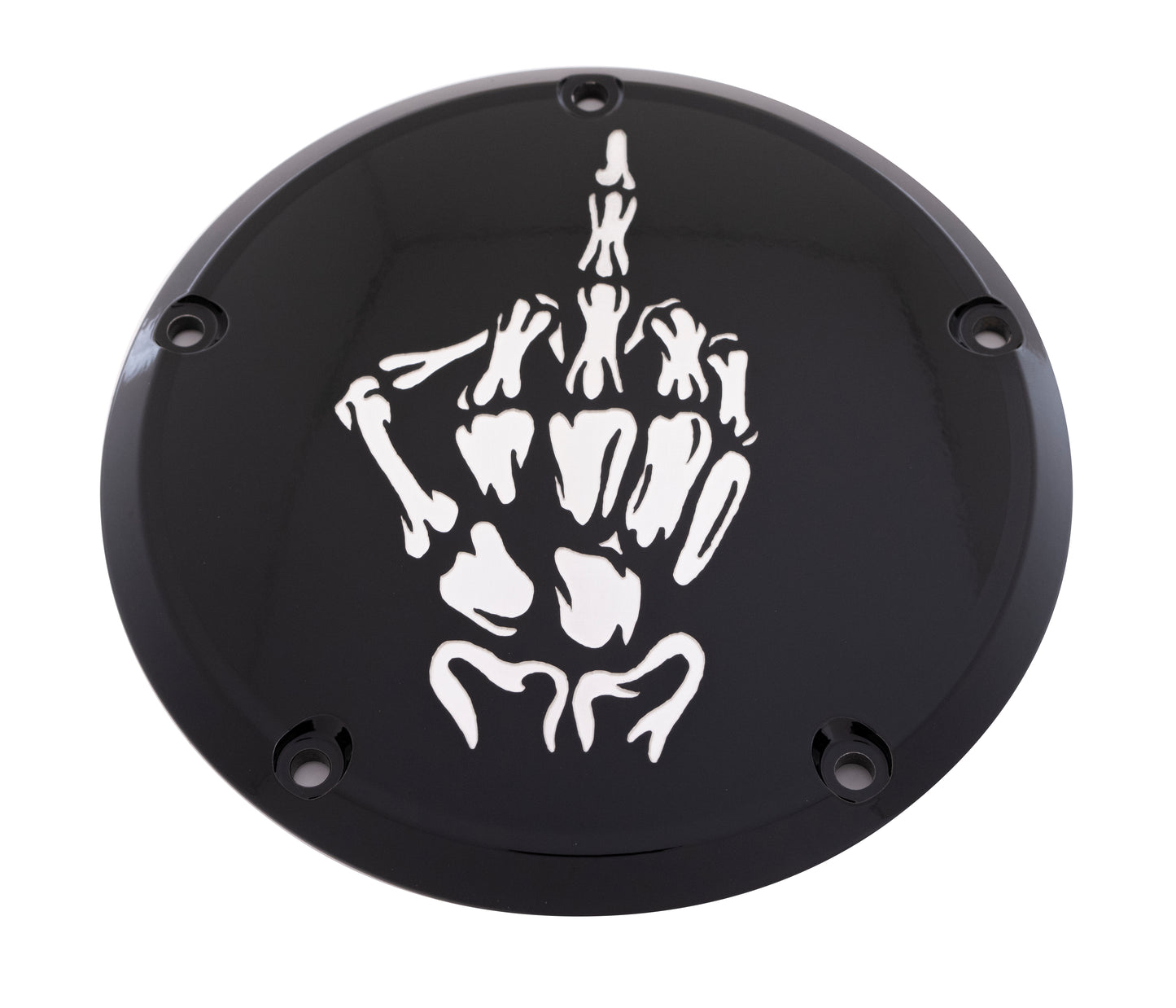 Custom Engraving 7 Tc Derby Cover Bone Finger Black