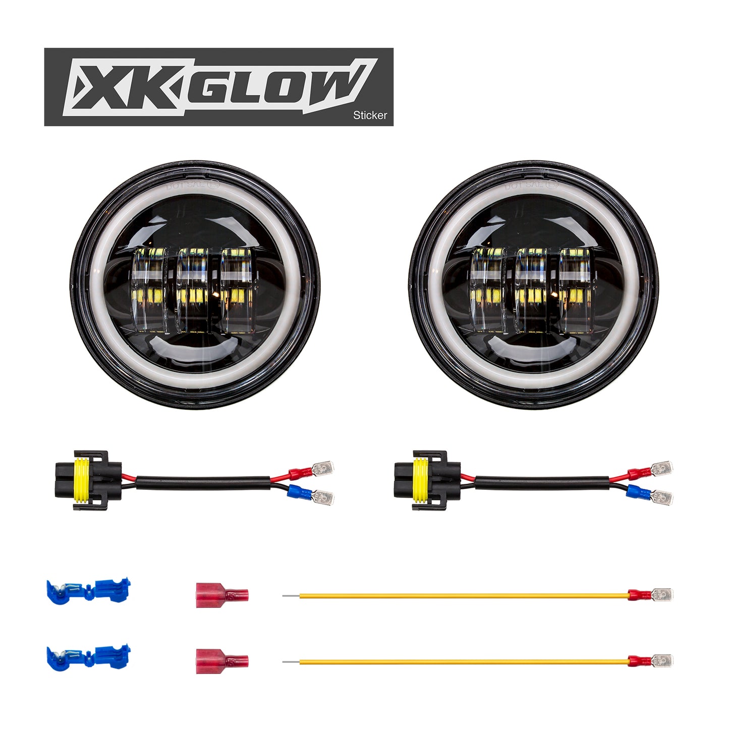Xk Glow 4.5" Driving Lights Amber Halo
