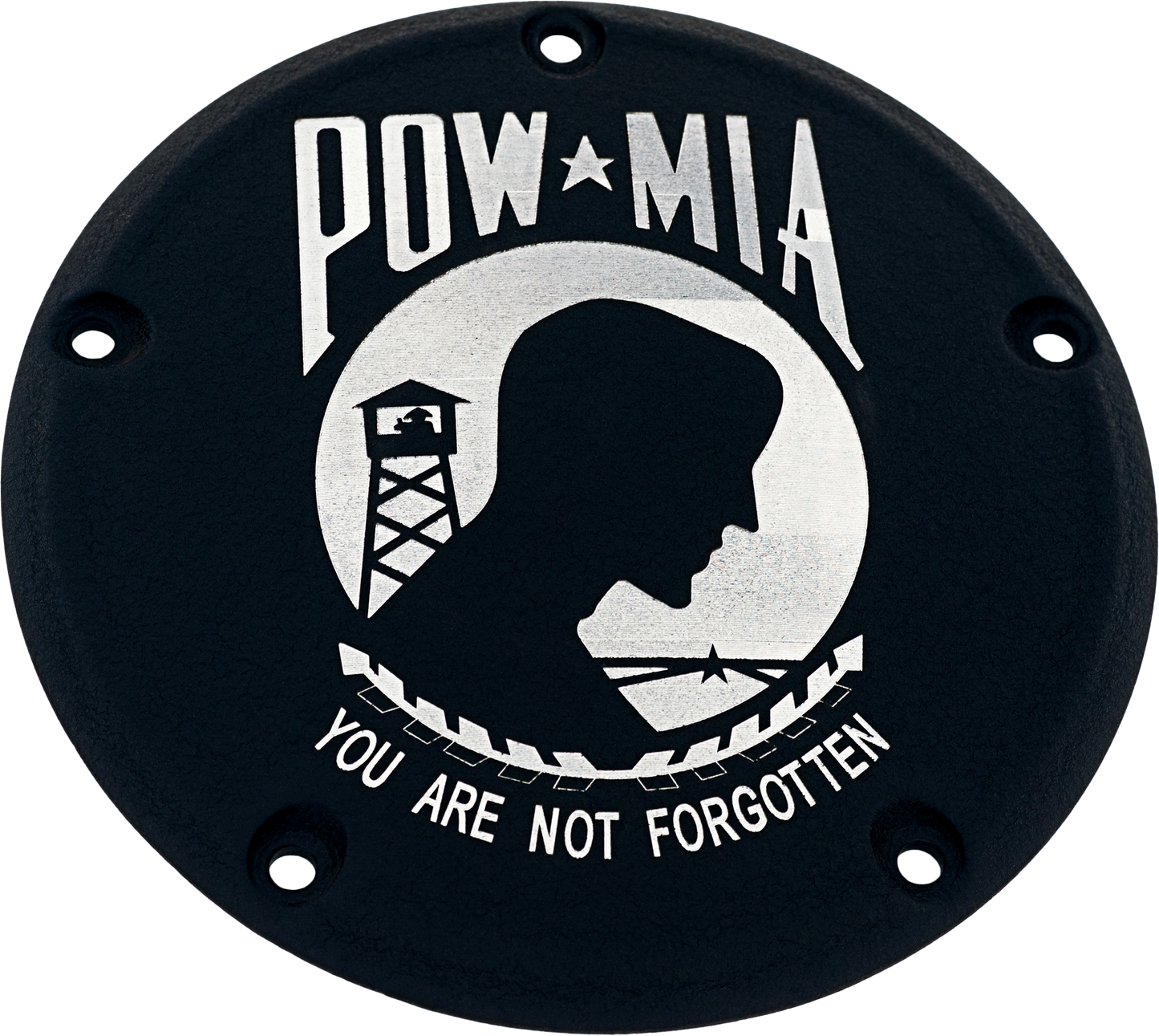Custom Engraving 7 Tc Derby Cover Pow-Mia Black