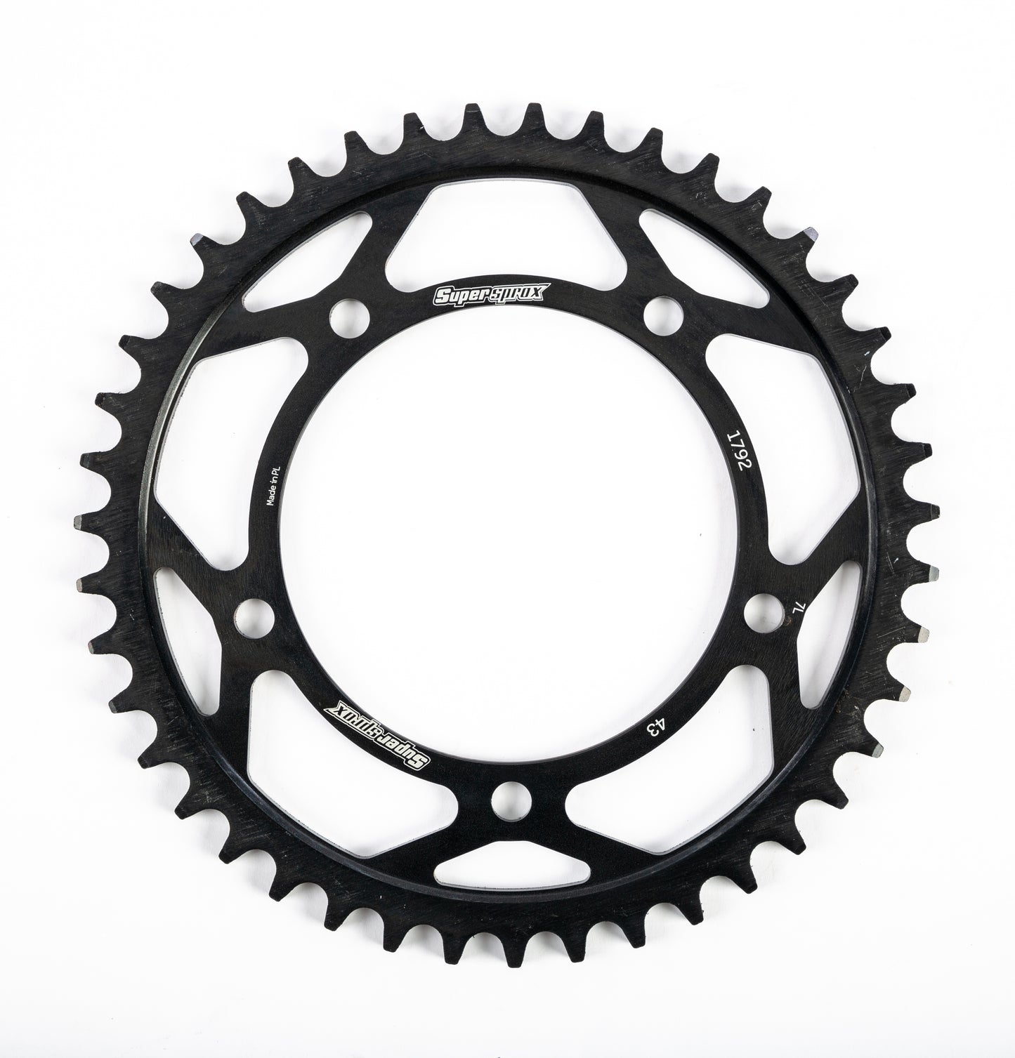 Supersprox Rear Sprocket Steel 43T-525 Blk Suz/Tri