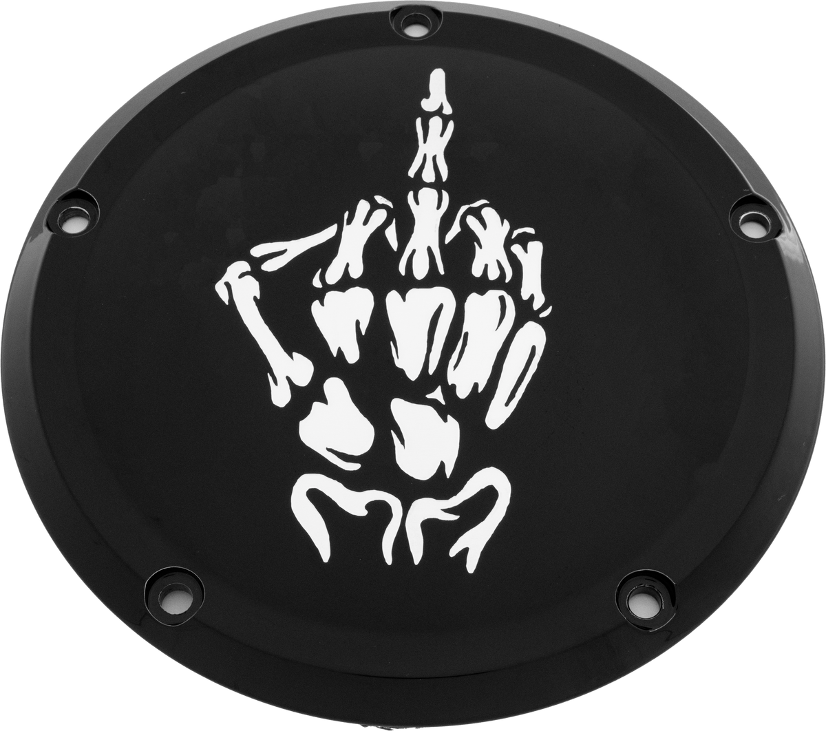 Custom Engraving 7 M8 Flt/Flh Derby Cover Bone Finger Black
