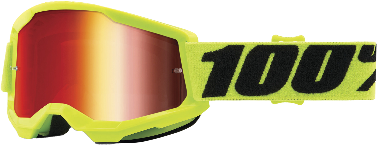 100-Percent Strata 2 Junior Goggle Fluo Yellow Mirror Red Lens