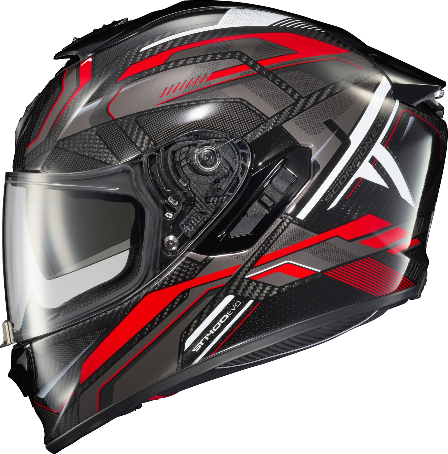 Scorpion Exo Exo-St1400 Evo Carbon Helmet Hex Gloss Red 2X