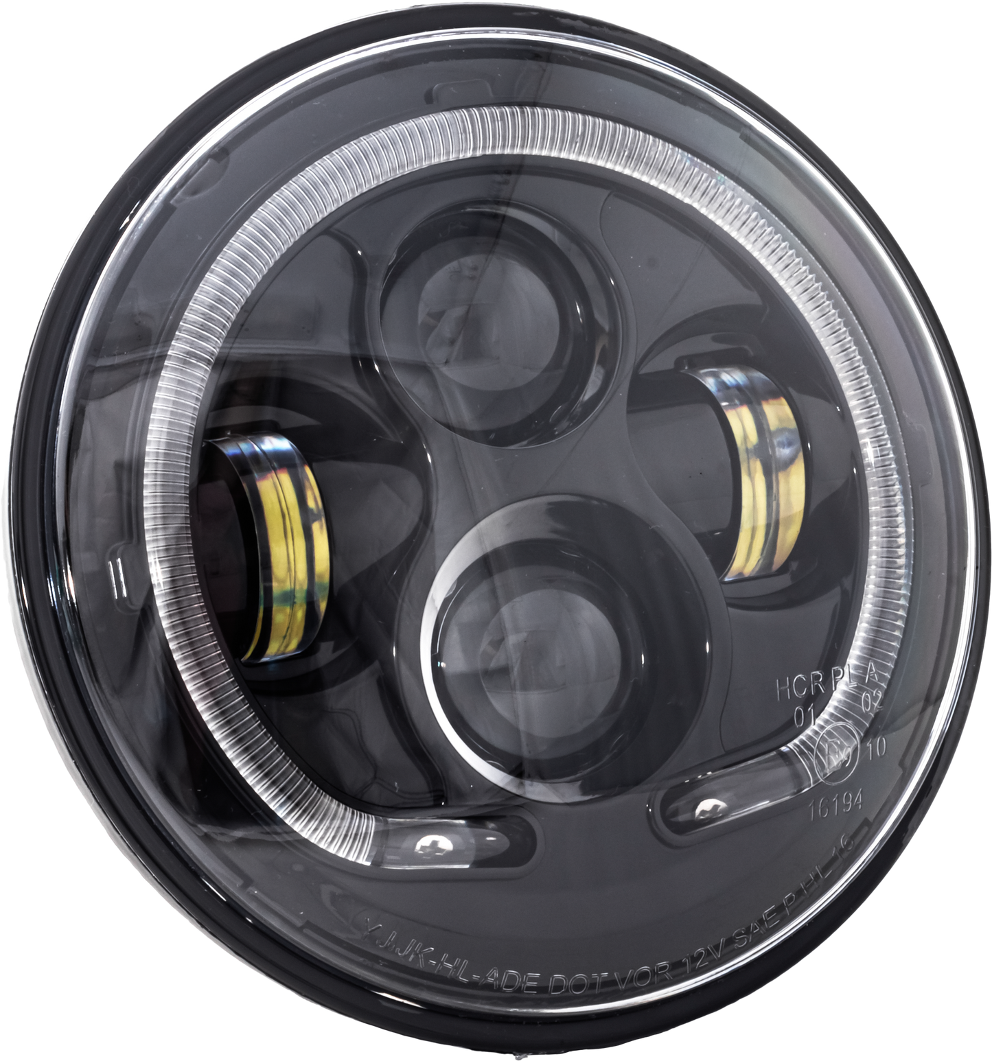 Letric Lighting Co 7" LED HEADLIGHT BLACK HALO INDIAN