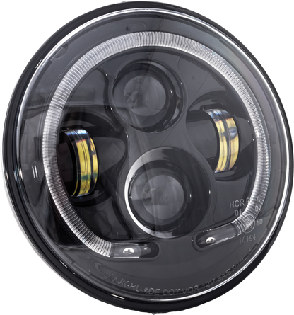 Letric Lighting Co 7" LED HEADLIGHT BLACK HALO INDIAN