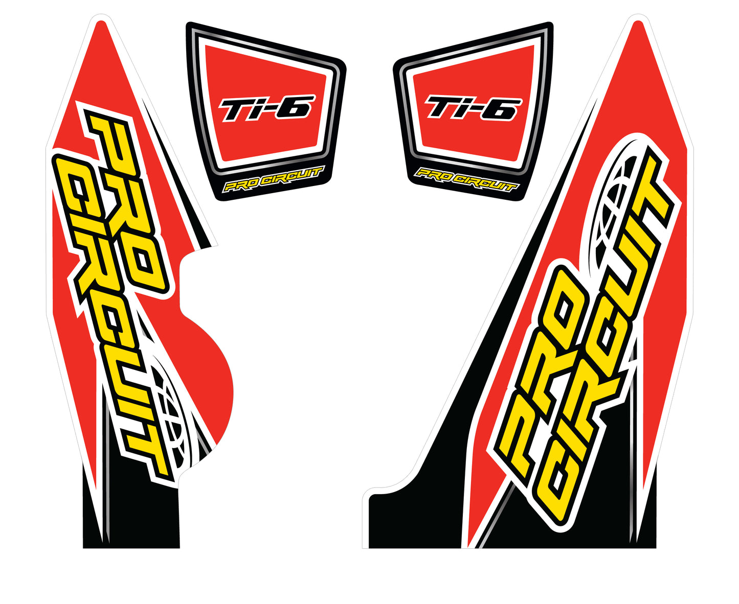 Pro Circuit Ti-6 Wrap/End Cap Decal Yz250F Replacement Muffler Stickers