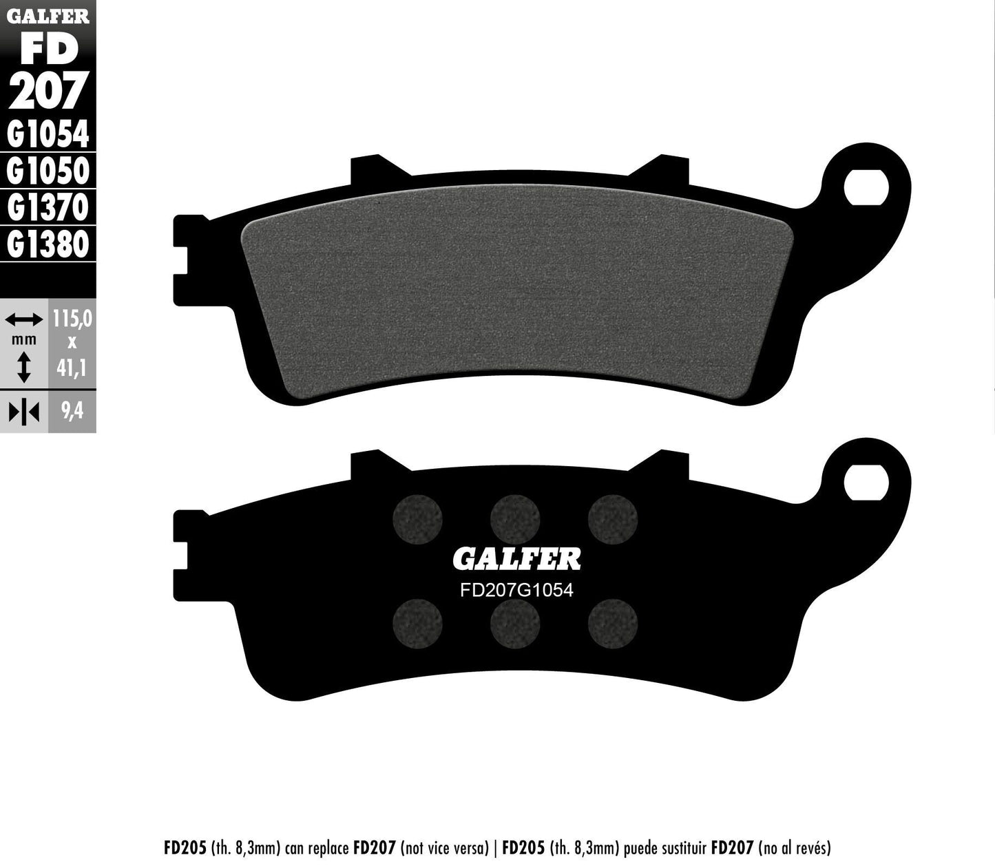 Galfer Brake Pads Semi Metallic Fd207G1054