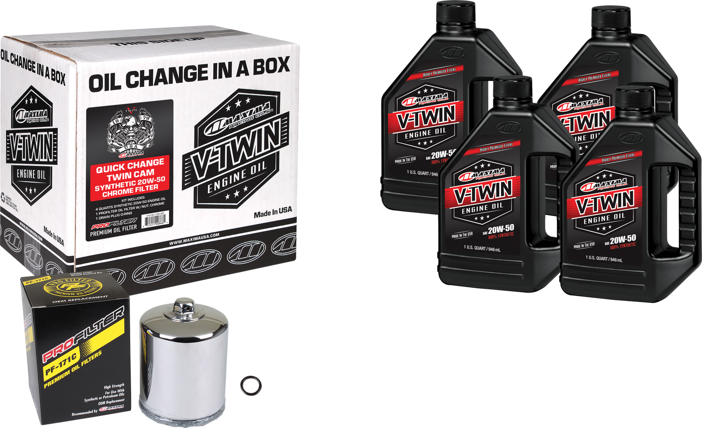 Maxima V-Twin Quick Change Oil Filter Kit