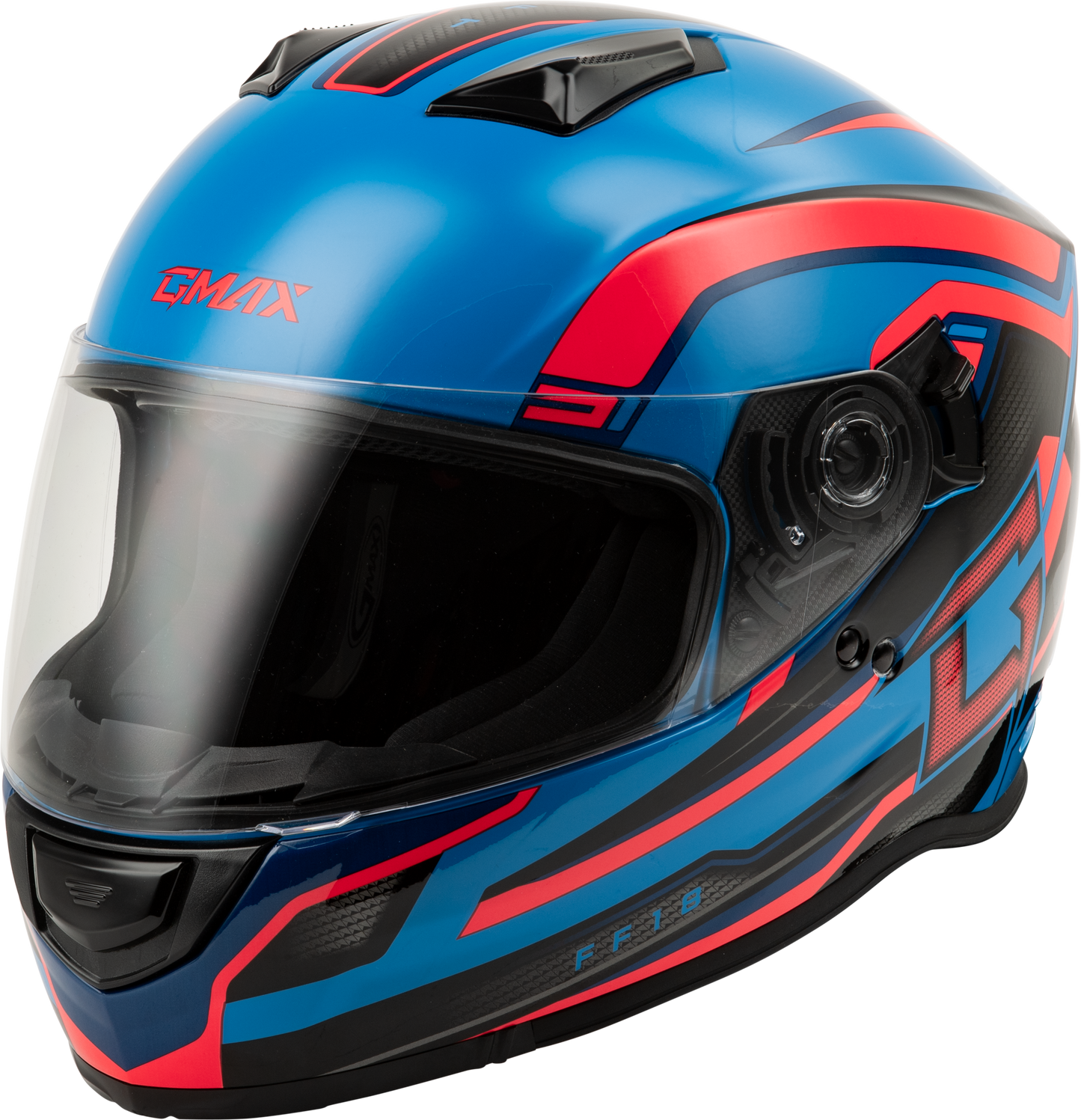 Gmax Ff-18 Drift Helmet Black/Blue/Red 2X