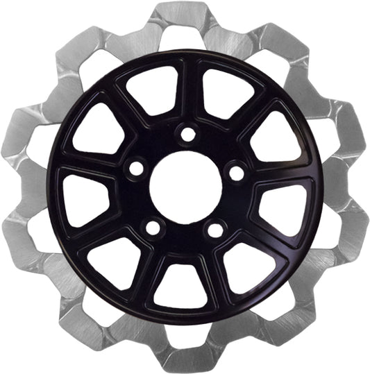 Lyndall Brakes 9 Spoke Rotor Front Blk/Sil Bow Tie 11.8"