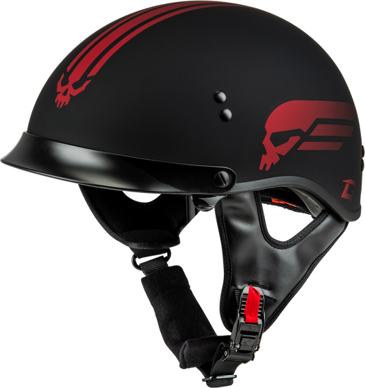 Gmax Hh-65 Retribution Helmet W/Peak Matte Black/Red Xs