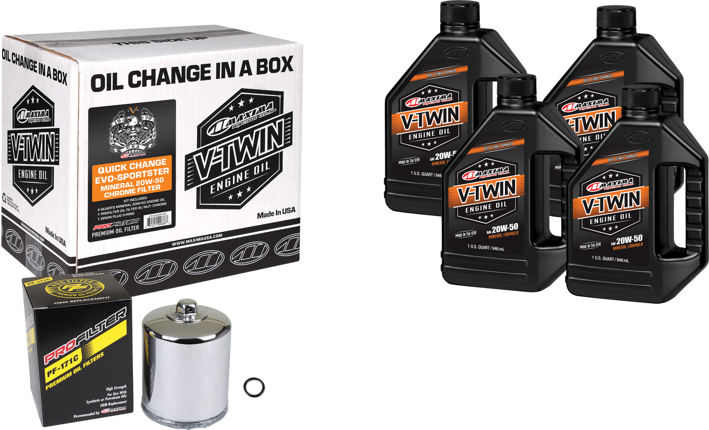 Maxima V-Twin Quick Change Oil Filter Kit