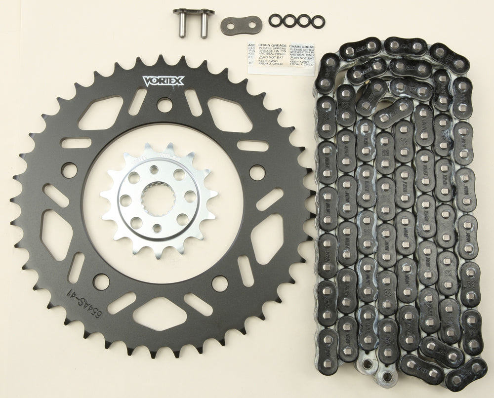 Vortex Sprocket/Chain Kit Stl/Stl 15/41T Sil Rx3 520-114L Blk • #3-CK6375