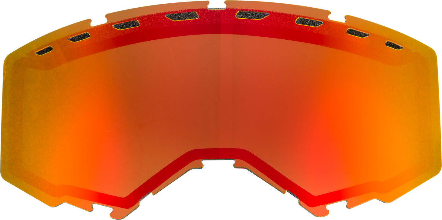 Fly Racing Dual Lens With Vents Adult Red Mirror/Brown