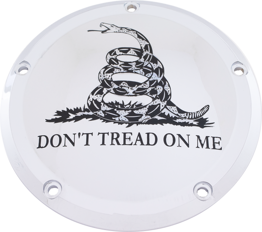 Custom Engraving 7   M8 Flt/Flh Derby Cover Don'T Tread Chrome