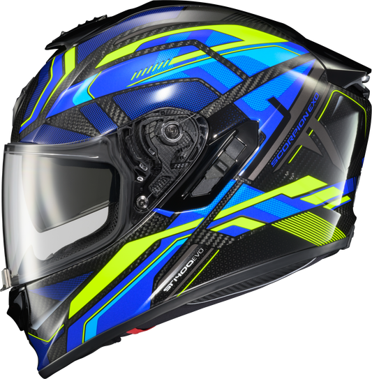 Scorpion Exo Exo-St1400 Evo Carbon Helmet Hex Gloss Blue Lg