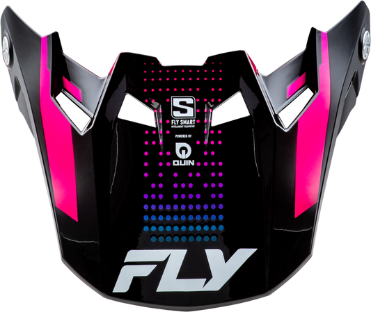 Fly Racing Formula S Carbn Protocol Visor Black Carbon/Blue/Pink Yl/Sm