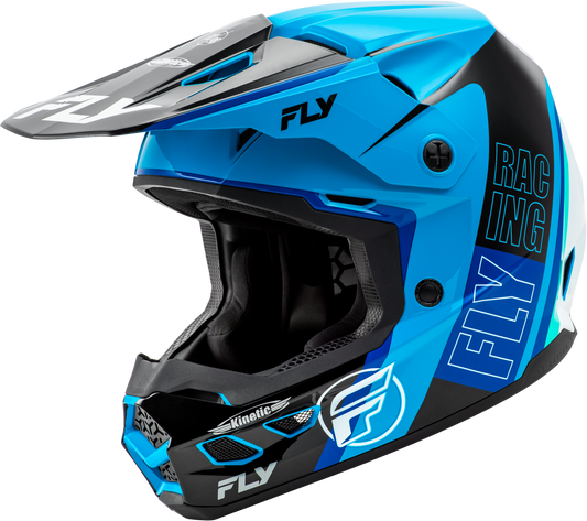 Fly Racing Kinetic Rally Helmet Blue/Black/White Lg