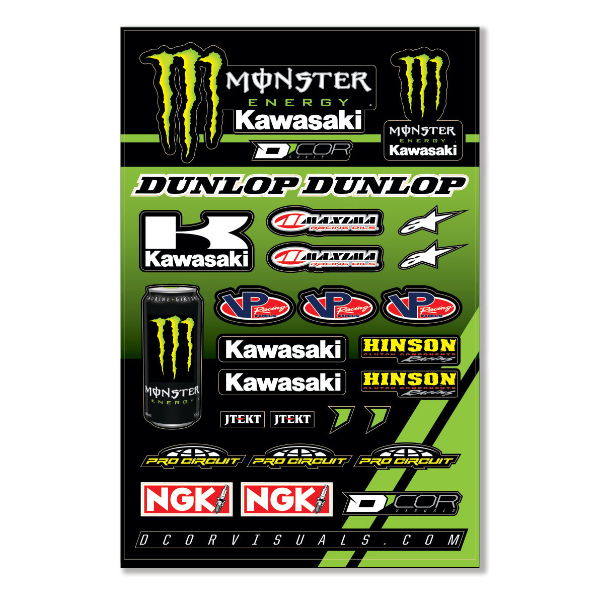 D-Cor Monster Kaw Decal Sht12Mil Monster Kaw Racing Decal Sheet