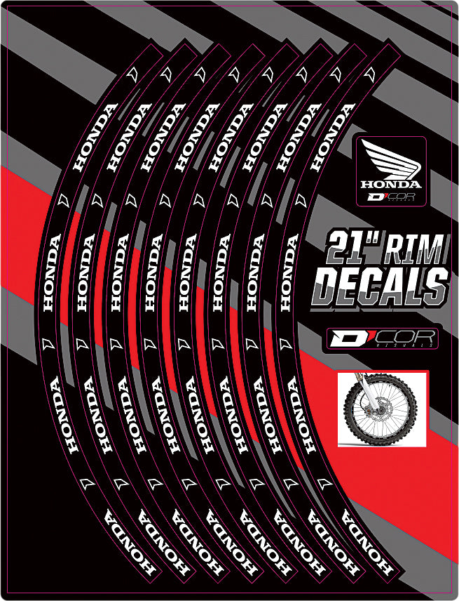 D-Cor Rim Decals 21" Honda Logo Front