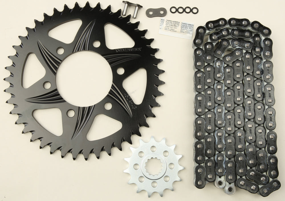 Vortex Sprocket/Chain Kit Stl/Alu 15/43T Blk Rx3 520-112L Blk