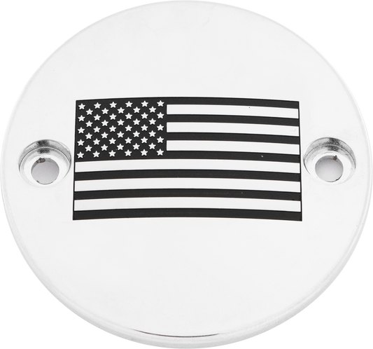 Custom Engraving M8 Timer Cover American Flag Chrome