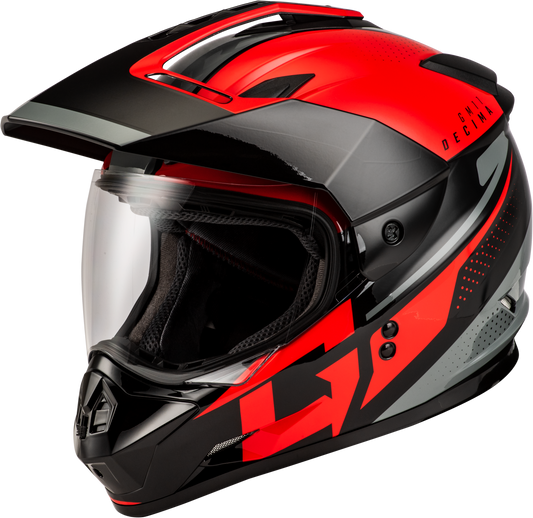 Gmax Gm-11 Decima Helmet Black/Red/Grey Xs