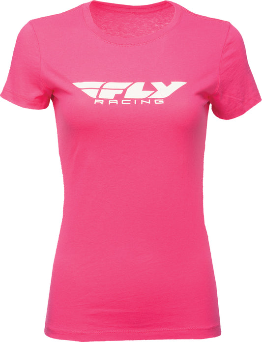 Fly Racing Women'S Fly Corporate Tee Raspberry Lg