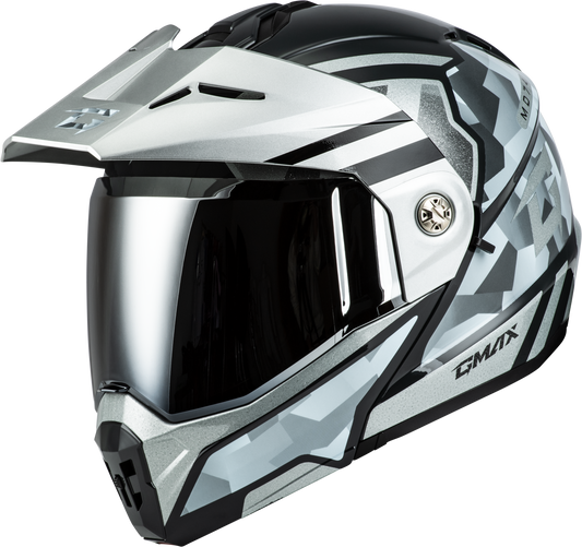 Gmax Md-74 Striker Modular Helmet W Slvr Shield Slvr/Blu Mtlc Xs