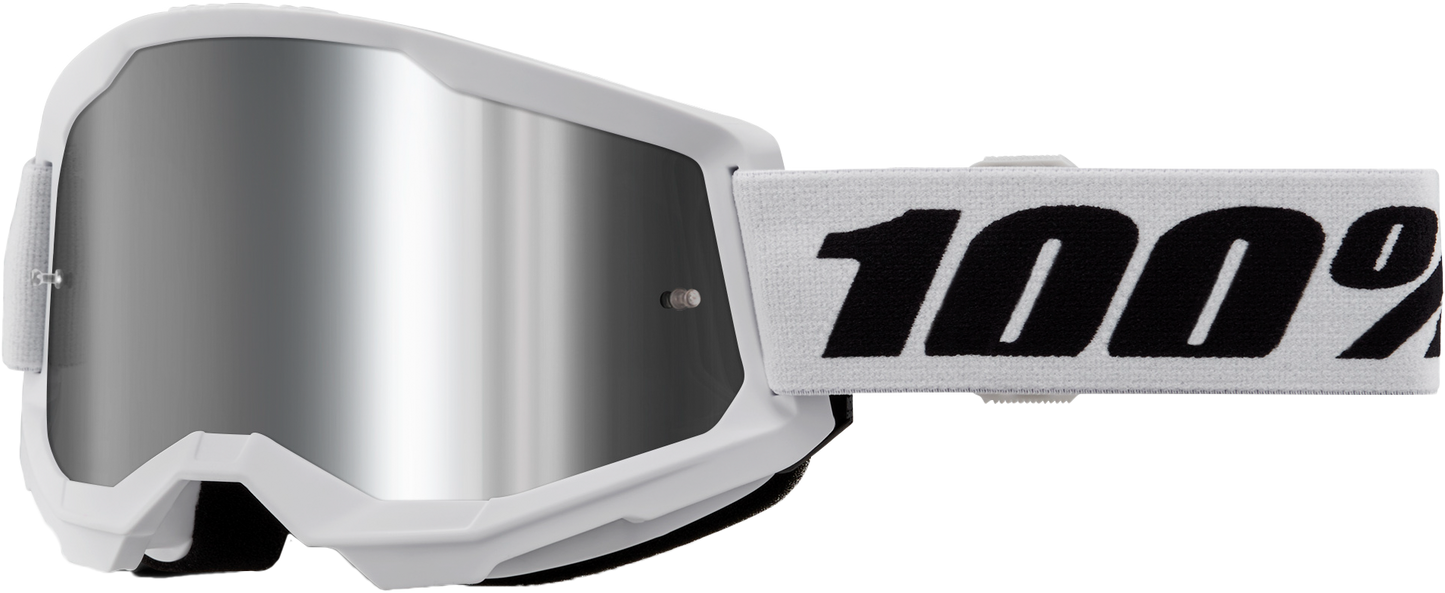 100-Percent Strata 2 Goggle White Mirror Silver Lens